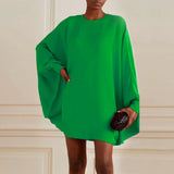 Batwing Sleeves Mini Dress