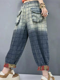Phatbird Patchwork Plaid Denim Trousers