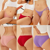Women Soft Cotton Panties Low Rise Breathable Underwear with Button Design
