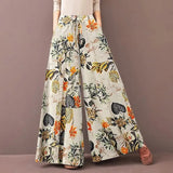 Bohemia Trousers Floral Print Drawstring Wide Leg trousers