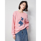 Phatbird Applique Flower Embroidered Sweatshirt