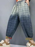 Phatbird Patchwork Plaid Denim Trousers