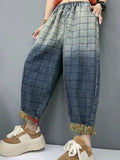 Phatbird Patchwork Plaid Denim Trousers