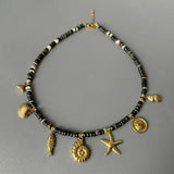 Phatbird Creative Fashion Women Horse Coin Pendant Charm Necklace Handmade Rope Knot Malachite