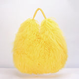 Phatbird Real Mongolia Fur Handbags Women's Lamb Fur Plush Shoulder Bags Soft Fur Hobo Handbag