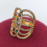 Phatbird Trendy Stacks Charm Statement Ring for Women  Cubic Zircon Finger Rings