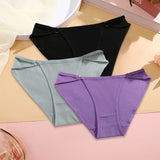 Women Soft Cotton Panties Low Rise Breathable Underwear with Button Design