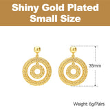 Phatbird Bicyclic Ring Hollowed Out Drop Earrings For Women Brass Gold Color Earrings Fashion Luck Jewelry