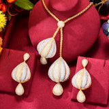 Big Silver Ice Cream Lariat Necklace Earring