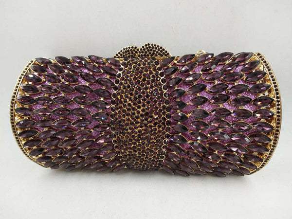 Bi-color Diamond Skull Clutch Bag