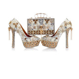New Luxury Pearl Crystal Purse with Shoe