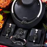 Silver & Black African 4PCS Bowknot Jewelry