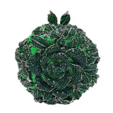 Green Roundness Flower Crystal Clutch Bags
