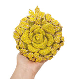 Gold Roundness Flower Crystal Clutch Bags