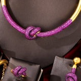 Silver & Black African 4PCS Bowknot Jewelry