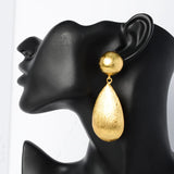 Sunny Jewelry Fashion Copper 18K Gold Plated Scrub Drop Dangle Earrings For Women Daily Wear Party Wedding Gift Classic Ball Ear