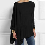 Phatbird irregular hem cotton blouse with round neck and long sleeves - view 10