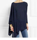 Phatbird irregular hem cotton blouse with round neck and long sleeves - view 9