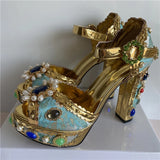 Phatbird Elegance: Crystal Blossom Bridal Heels