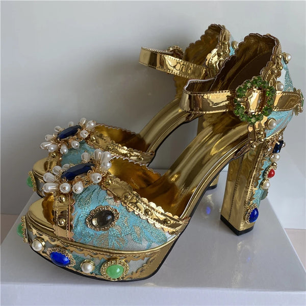 Phatbird Elegance: Crystal Blossom Bridal Heels