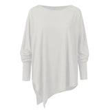 Phatbird irregular hem cotton blouse with round neck and long sleeves - view 5