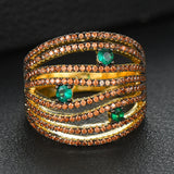 Phatbird Trendy Stacks Charm Statement Ring for Women  Cubic Zircon Finger Rings