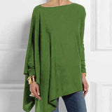 Phatbird irregular hem cotton blouse with round neck and long sleeves - view 15