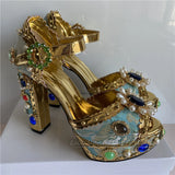 Phatbird Elegance: Crystal Blossom Bridal Heels