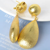 Sunny Jewelry Fashion Copper 18K Gold Plated Scrub Drop Dangle Earrings For Women Daily Wear Party Wedding Gift Classic Ball Ear