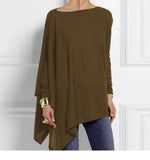 Phatbird irregular hem cotton blouse with round neck and long sleeves - view 7