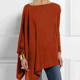 Phatbird irregular hem cotton blouse with round neck and long sleeves - view 8