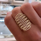 Phatbird Trendy Stacks Charm Statement Ring for Women  Cubic Zircon Finger Rings