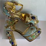 Phatbird Elegance: Crystal Blossom Bridal Heels