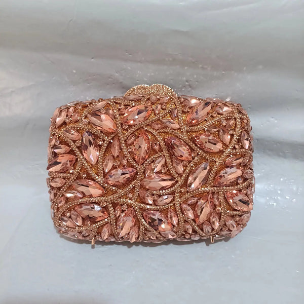 Phatbird Rose gold Rhinestone Clutch Bag