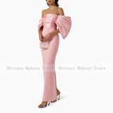 Phatbird Blush Pink Off-Shoulder Column Prom Dress