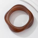 Phatbird Coffee Resin Geometric Wide Cuff Bangle