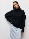 Phatbird Velvet-Touch Ruched Mock Neck Sweater
