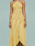 Phatbird Lilac Lotus Ruffle Maxi Dress