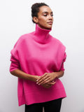 Phatbird Velvet-Touch Ruched Mock Neck Sweater