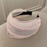 Phatbird Luxury Mesh Pleated Wide-Brimmed Headband