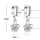 Retro Zircon Silver Earrings