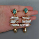 Phatbird Pearl Green Stud Earrings