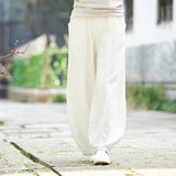 Phatbird cotton wide leg bloomer trousers with high elasticated waist - view 6