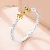 Phatbird Moonlight Cheetah Braided Leather Bracelet