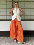 Phatbird cotton lantern wide leg trousers with elasticated waist - view 7