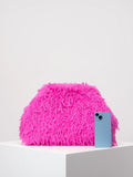 Phatbird Fuzz Clutch Bag for Women, Large Capacity Women Purse