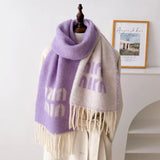 Phatbird Reversible Wool Blend Tassel Scarf