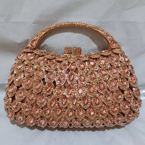 Phatbird Rose gold Rhinestone Clutch Bag