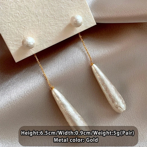 Phatbird Elegant Water Drop Imitation long pearl Earrings
