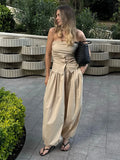 Phatbird cotton lantern wide leg trousers with elasticated waist - view 10